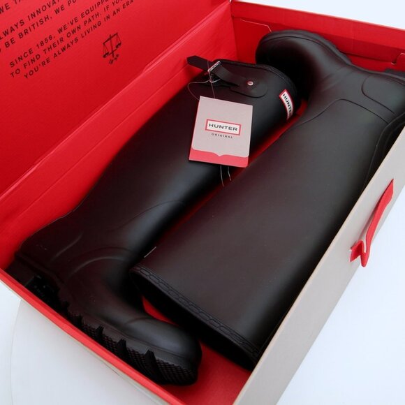 NIB Hunter Original Tall Rain Boots Matte in Black Women Size 8 - Picture 12 of 15
